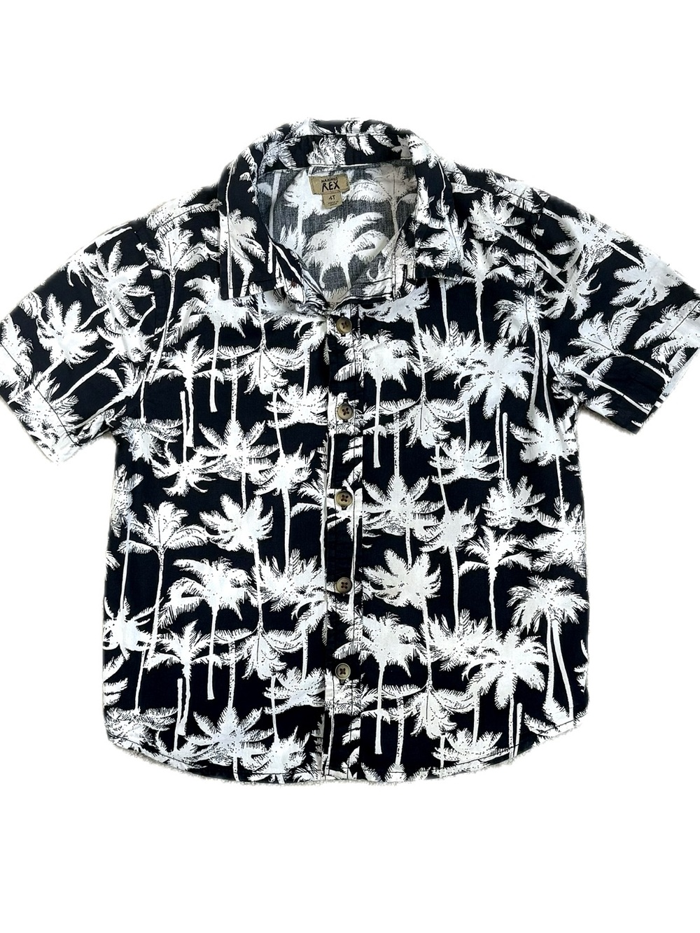 Maximus Rex kids Hawaiian Palm Tree Short Sleeve Button Down Shirt Boys Size 4T